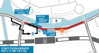 Station Groningen - haltes treinvervangende bussen